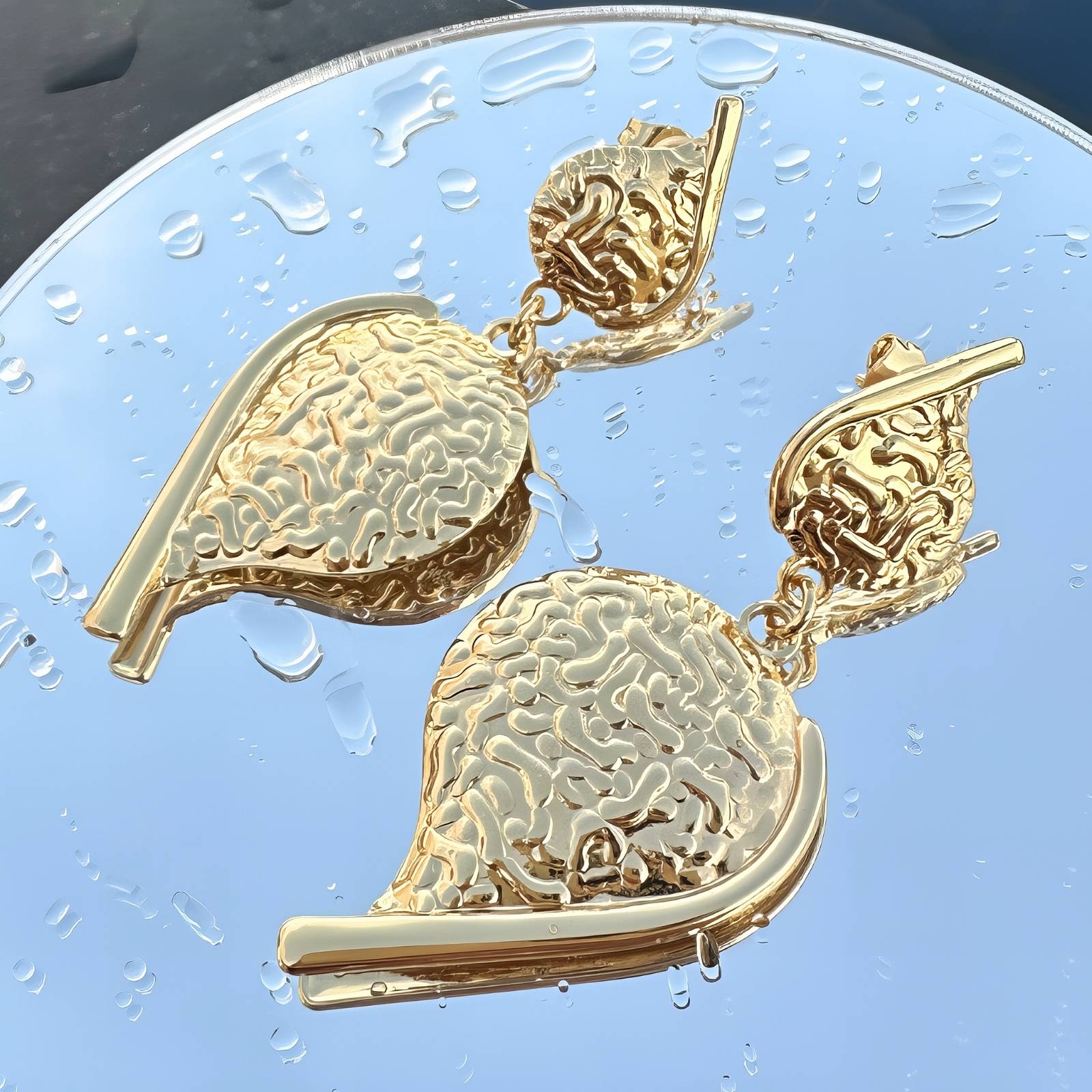 18K gold plated Stainless steel earrings - zemarajewelry