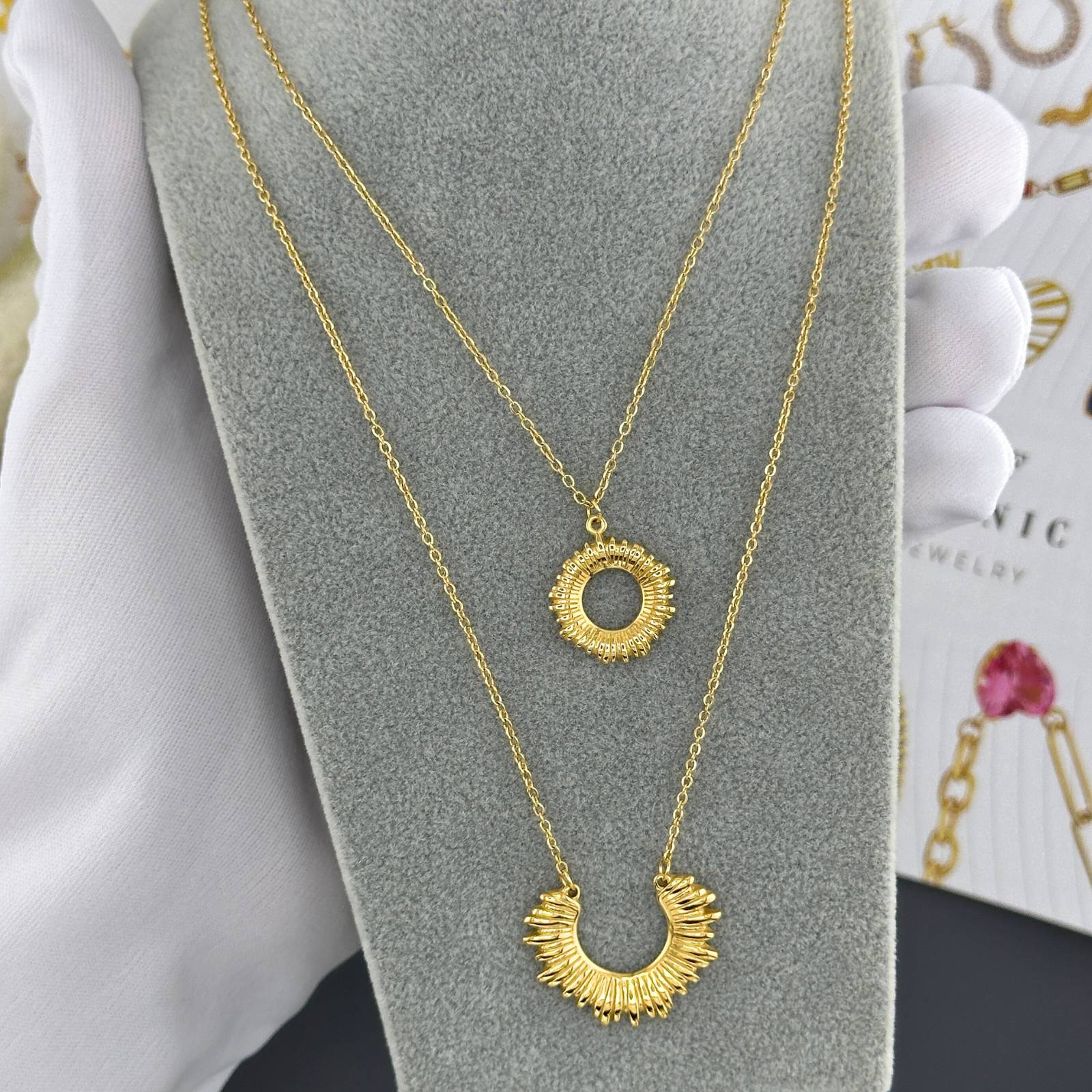 18K gold plated Stainless steel necklace - zemarajewelry