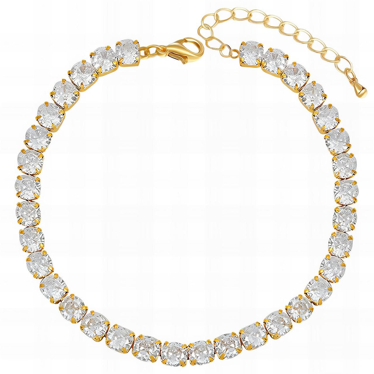 18K gold plated Stainless steel "Tennis" bracelet, Intensity - zemarajewelry
