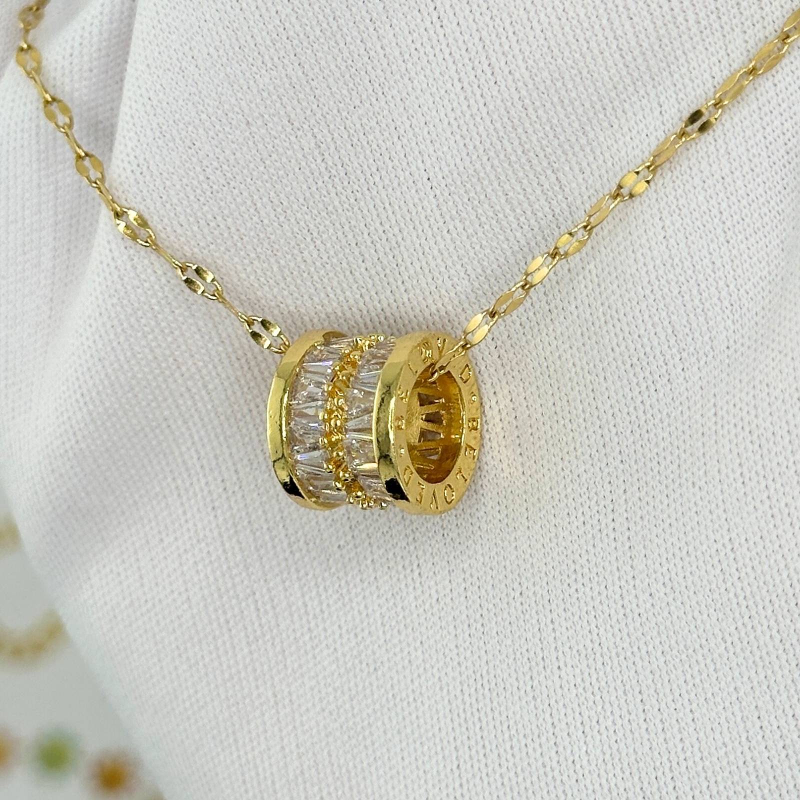 18K gold plated Stainless steel necklace, Intensity - zemarajewelry