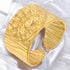 18K gold plated Stainless steel "Evil Eye" finger ring - zemarajewelry