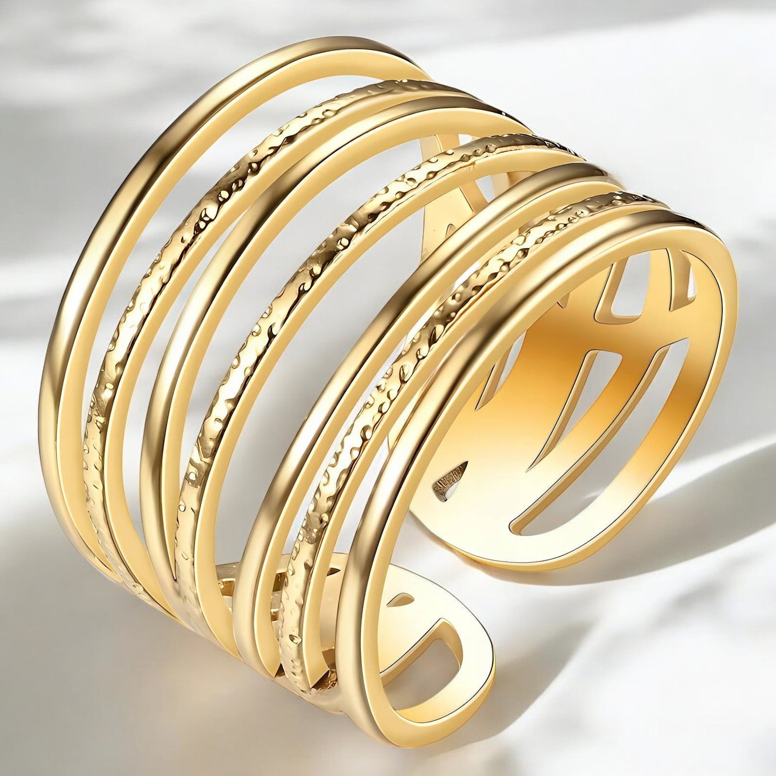 18K gold plated Stainless steel finger ring - zemarajewelry