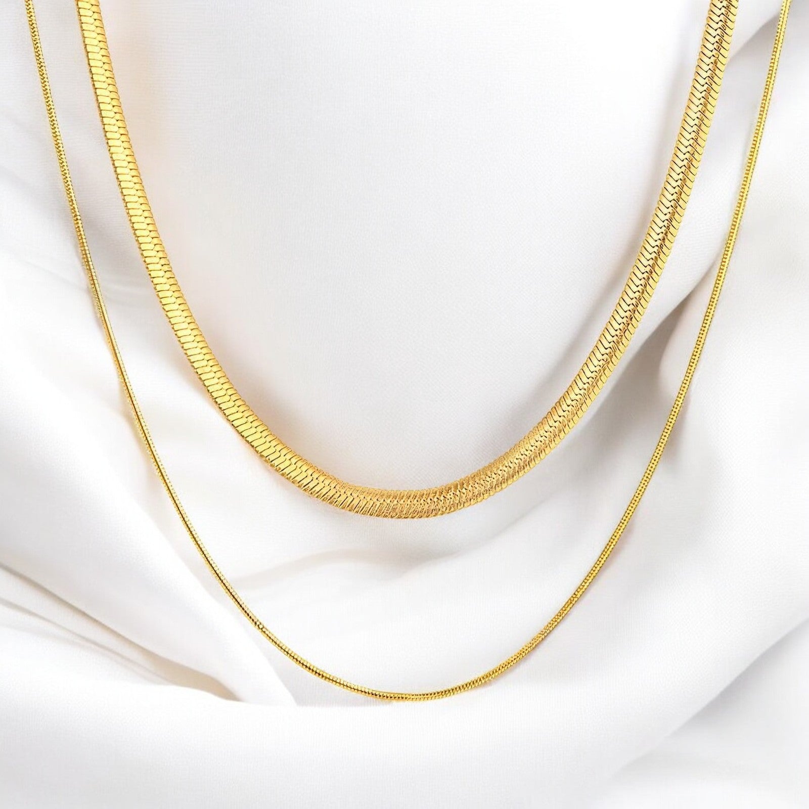 18K gold plated Stainless steel necklace - zemarajewelry