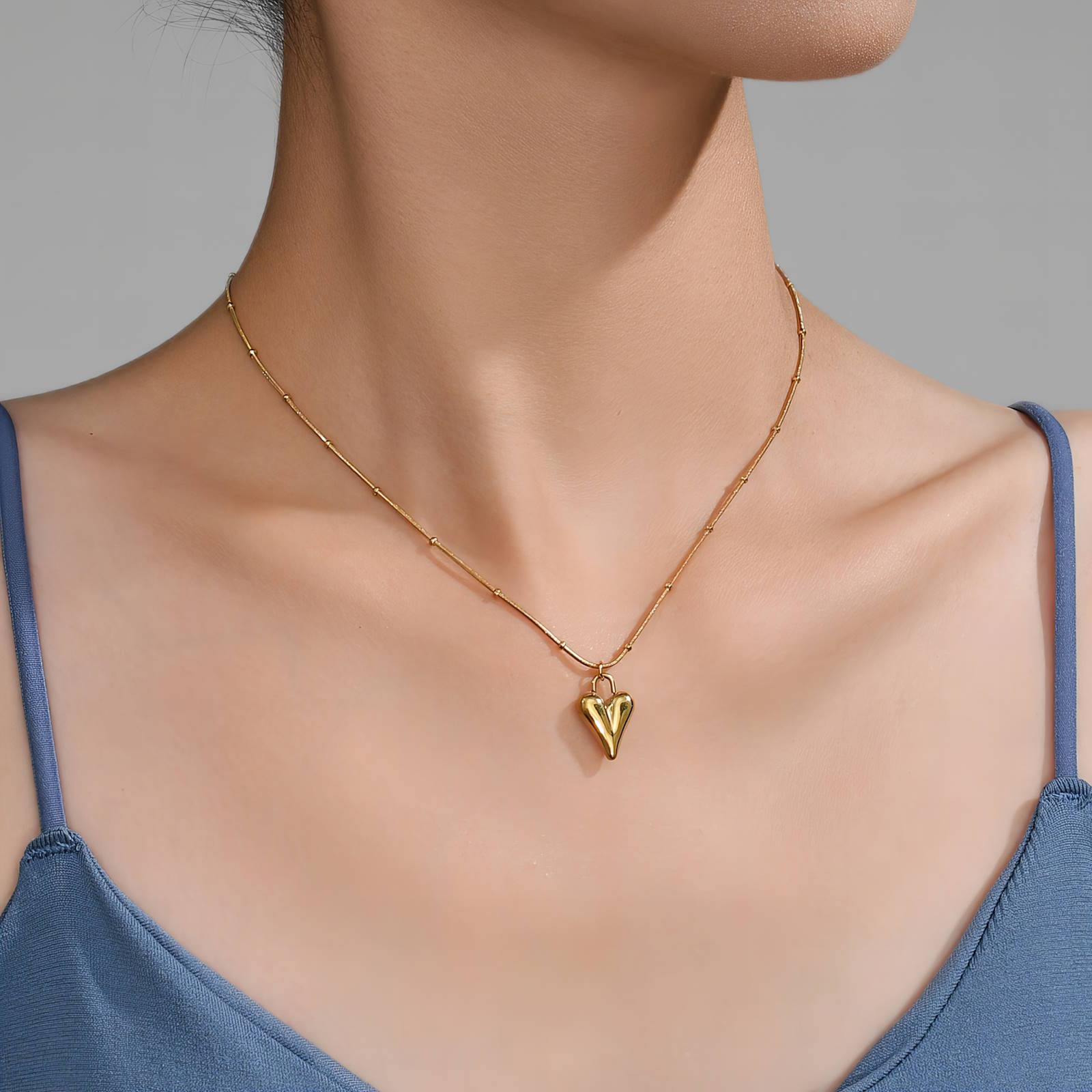 18K gold plated Stainless steel "Hearts" necklace - zemarajewelry