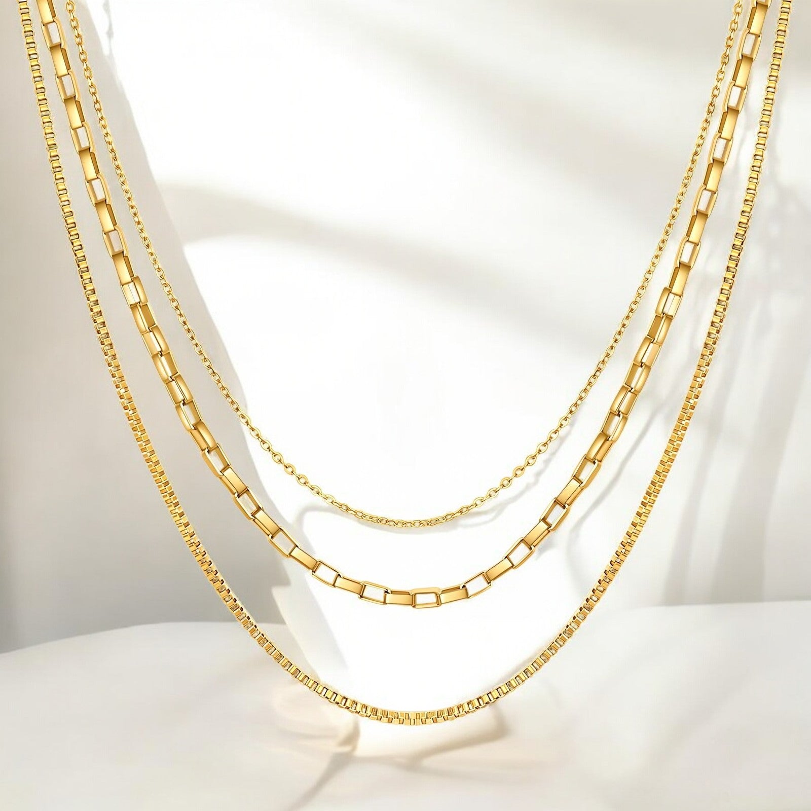 18K gold plated Stainless steel necklace - zemarajewelry