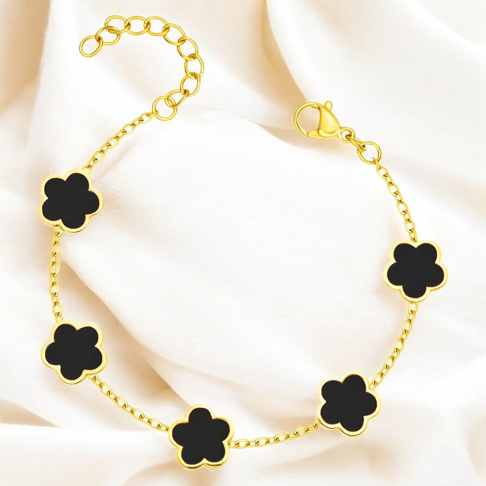 18K gold plated Stainless steel "Flower Meadow" bracelet - zemarajewelry