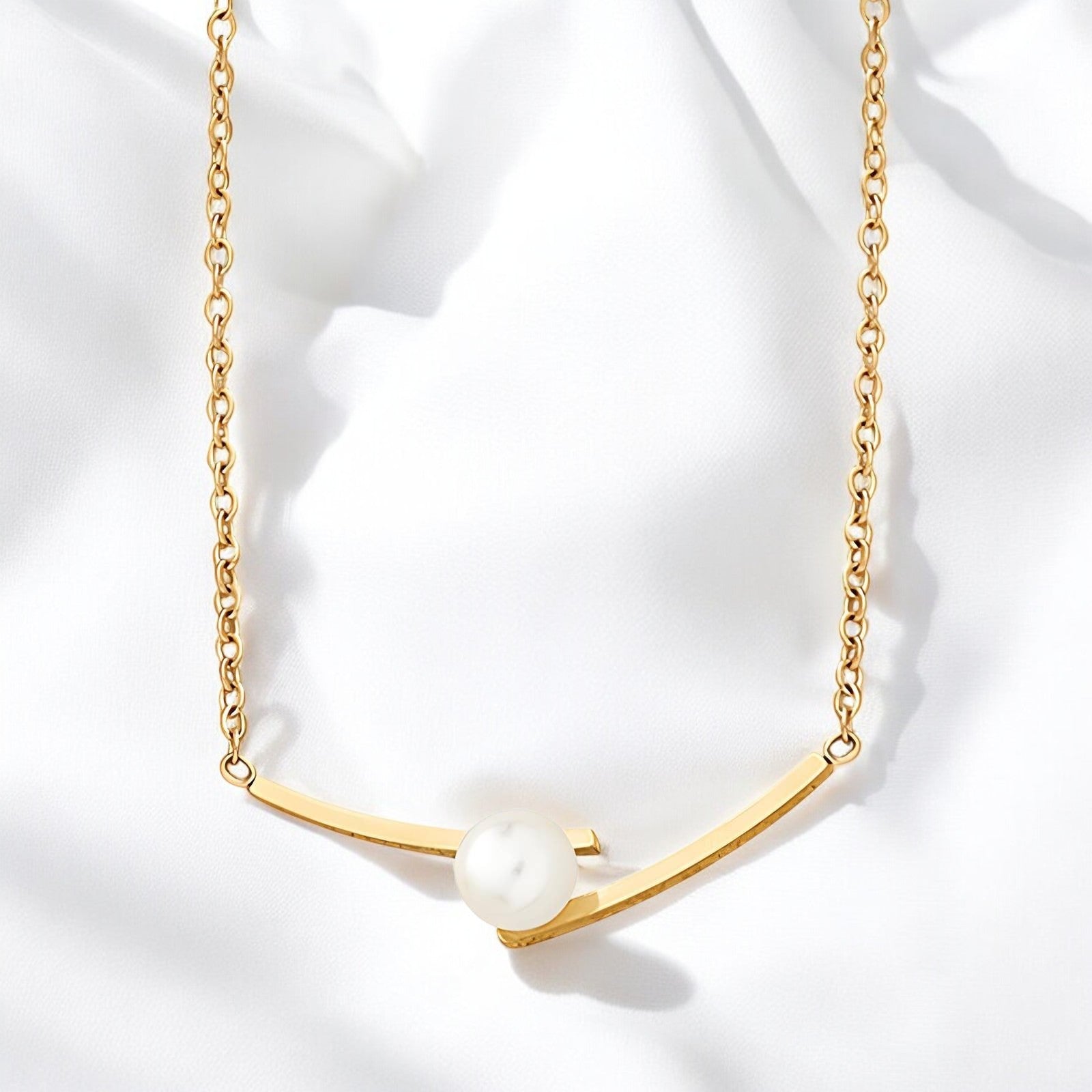 18K gold plated Stainless steel necklace - zemarajewelry