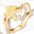 18K gold plated Stainless steel "Butterfly" finger ring - zemarajewelry