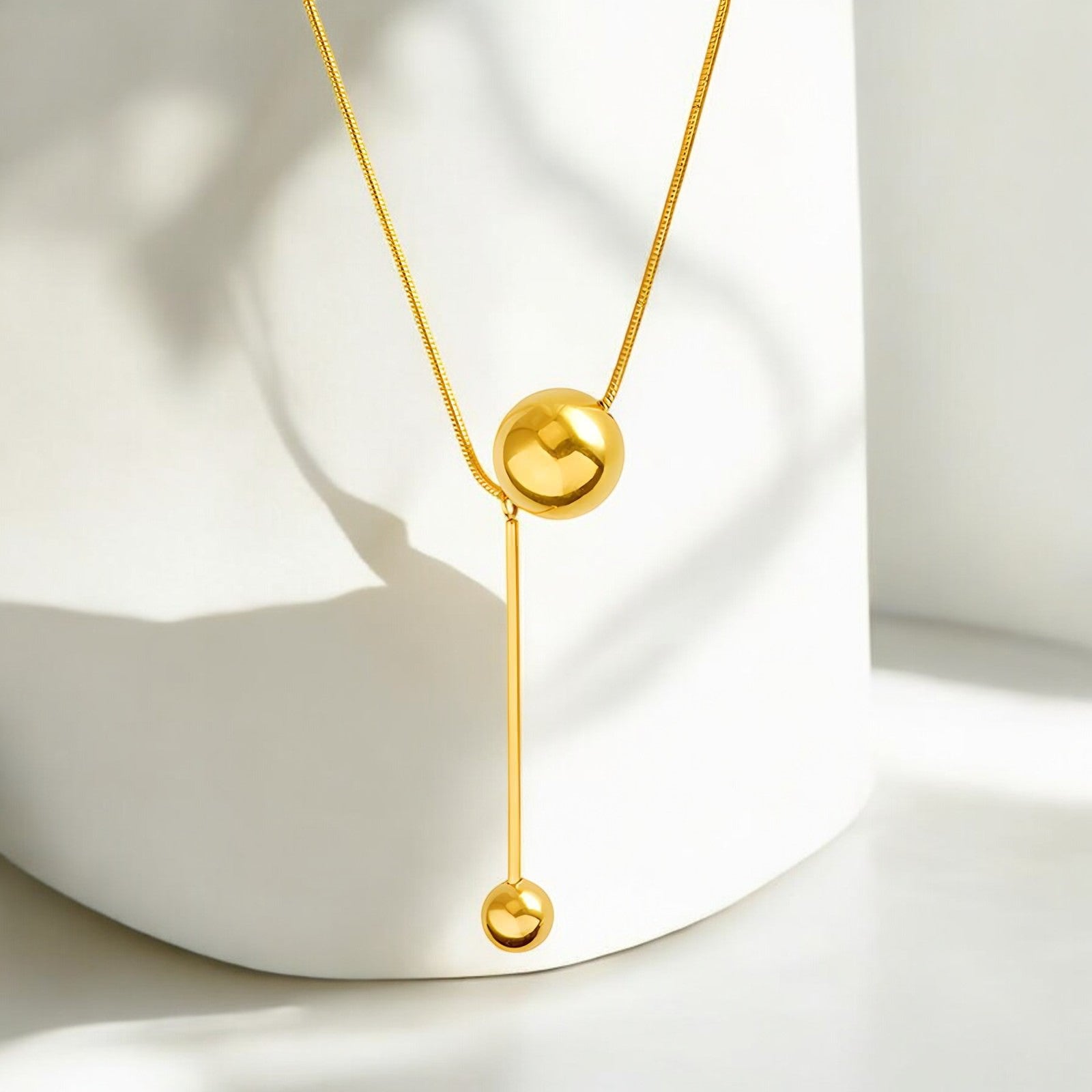 18K gold plated Stainless steel necklace - zemarajewelry