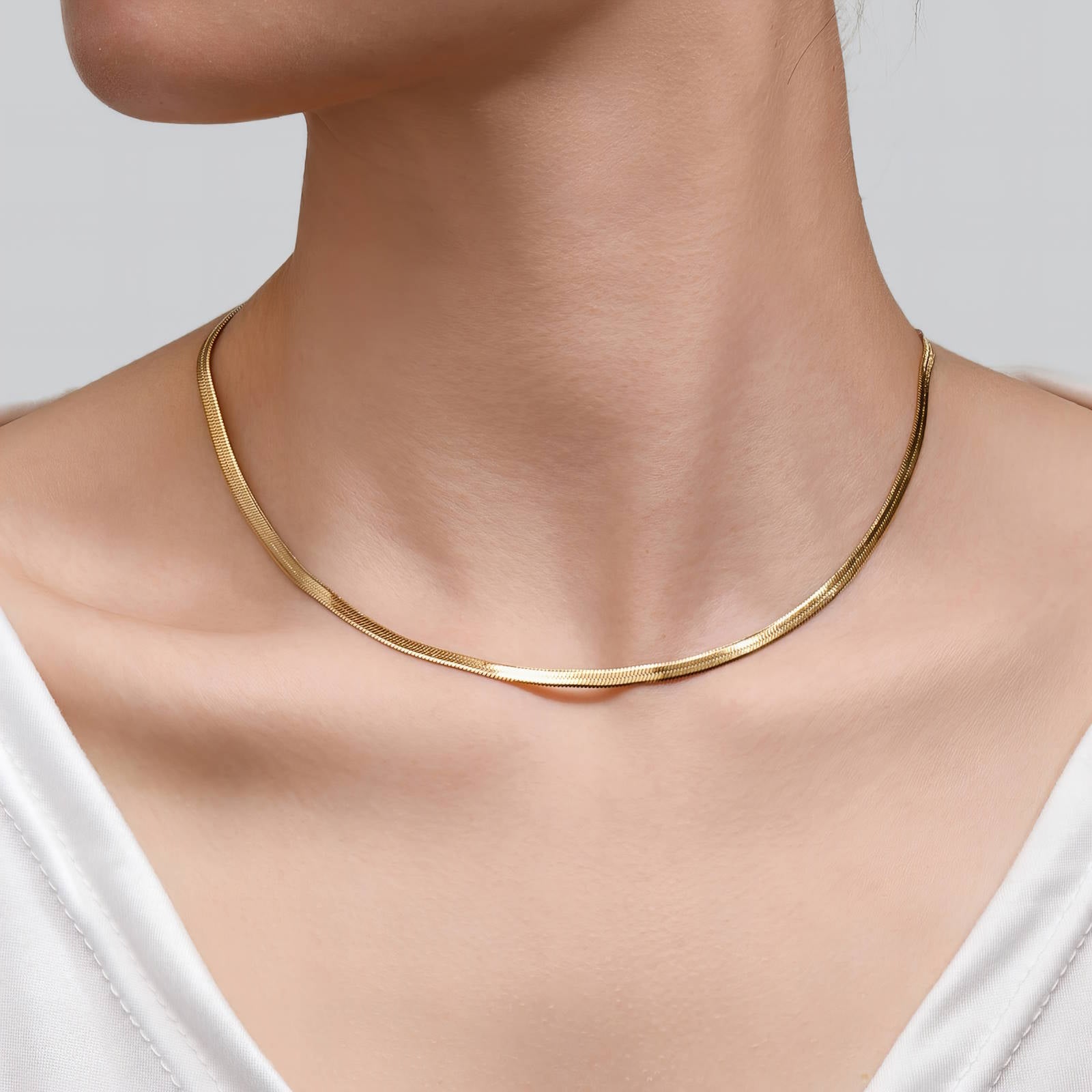 18K gold plated Stainless steel necklace, Intensity - zemarajewelry