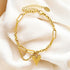 18K gold plated Stainless steel "Hearts" bracelet - zemarajewelry