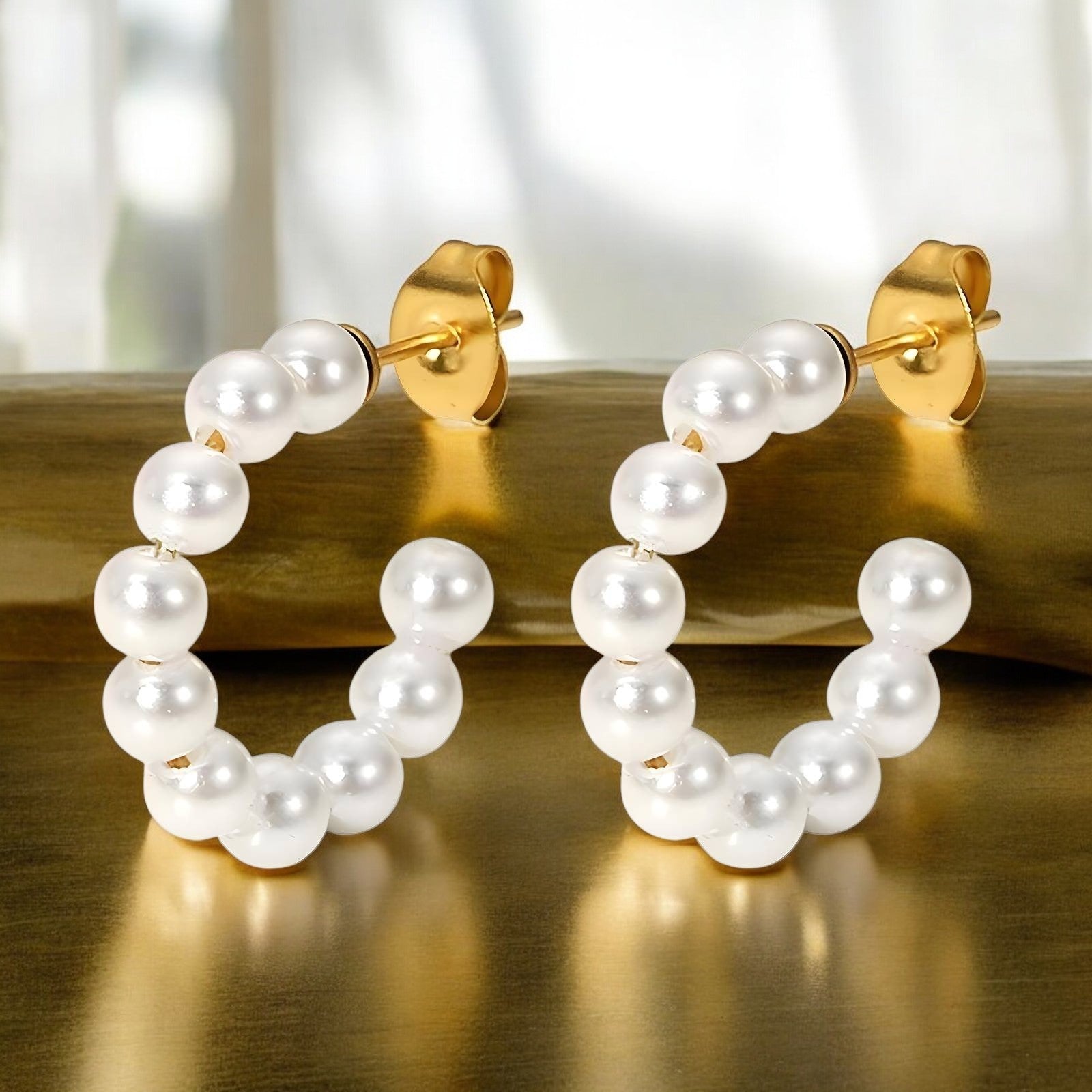 18K gold plated Stainless steel earrings - zemarajewelry