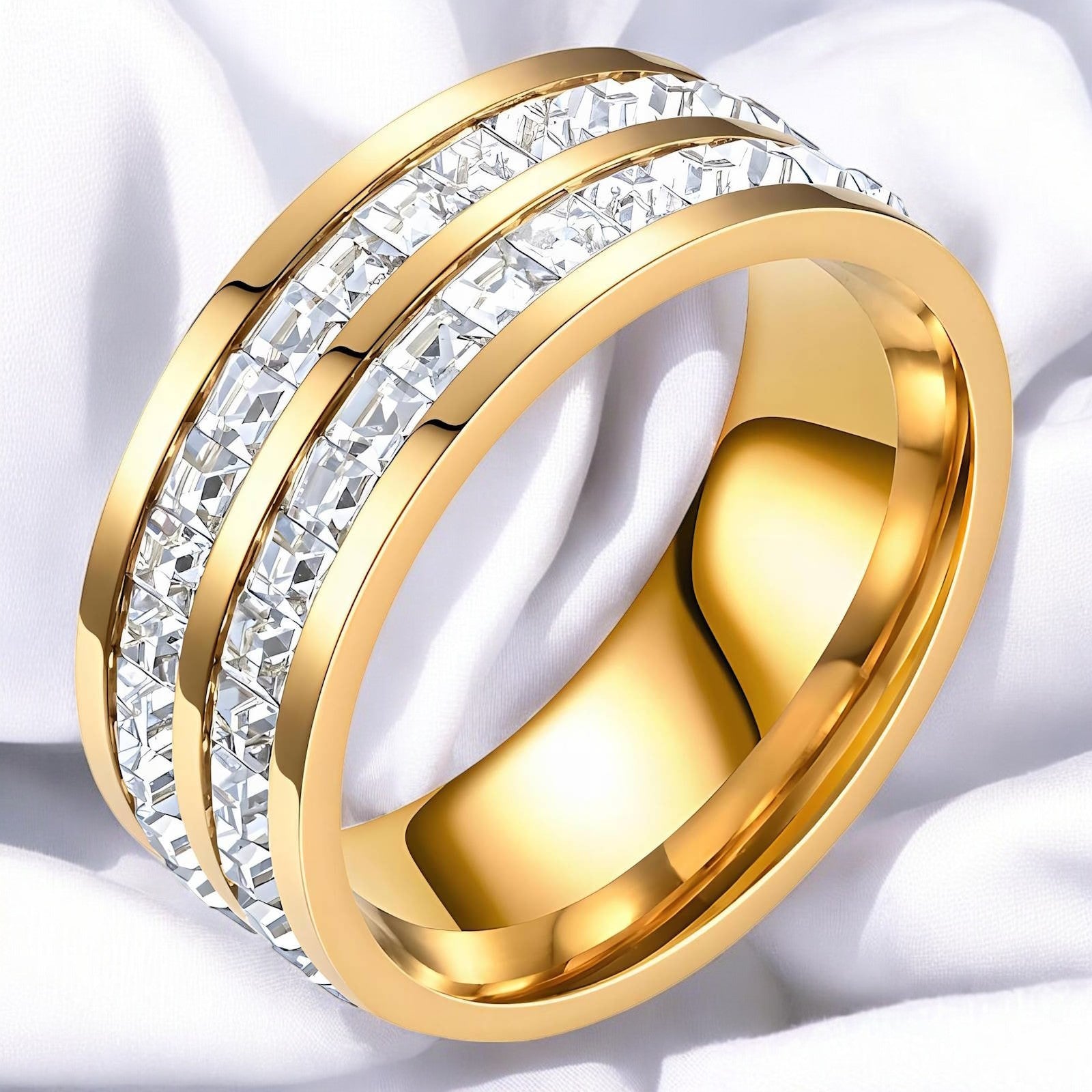 18K gold plated Stainless steel finger ring - zemarajewelry