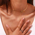 18K gold plated Stainless steel necklace - zemarajewelry