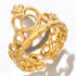 18K gold plated Stainless steel "Heart" finger ring - zemarajewelry