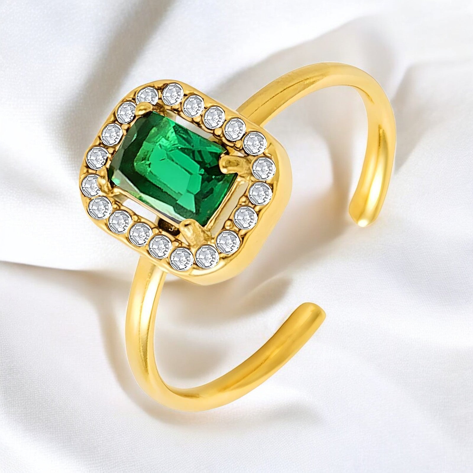 18K gold plated Stainless steel finger ring - zemarajewelry