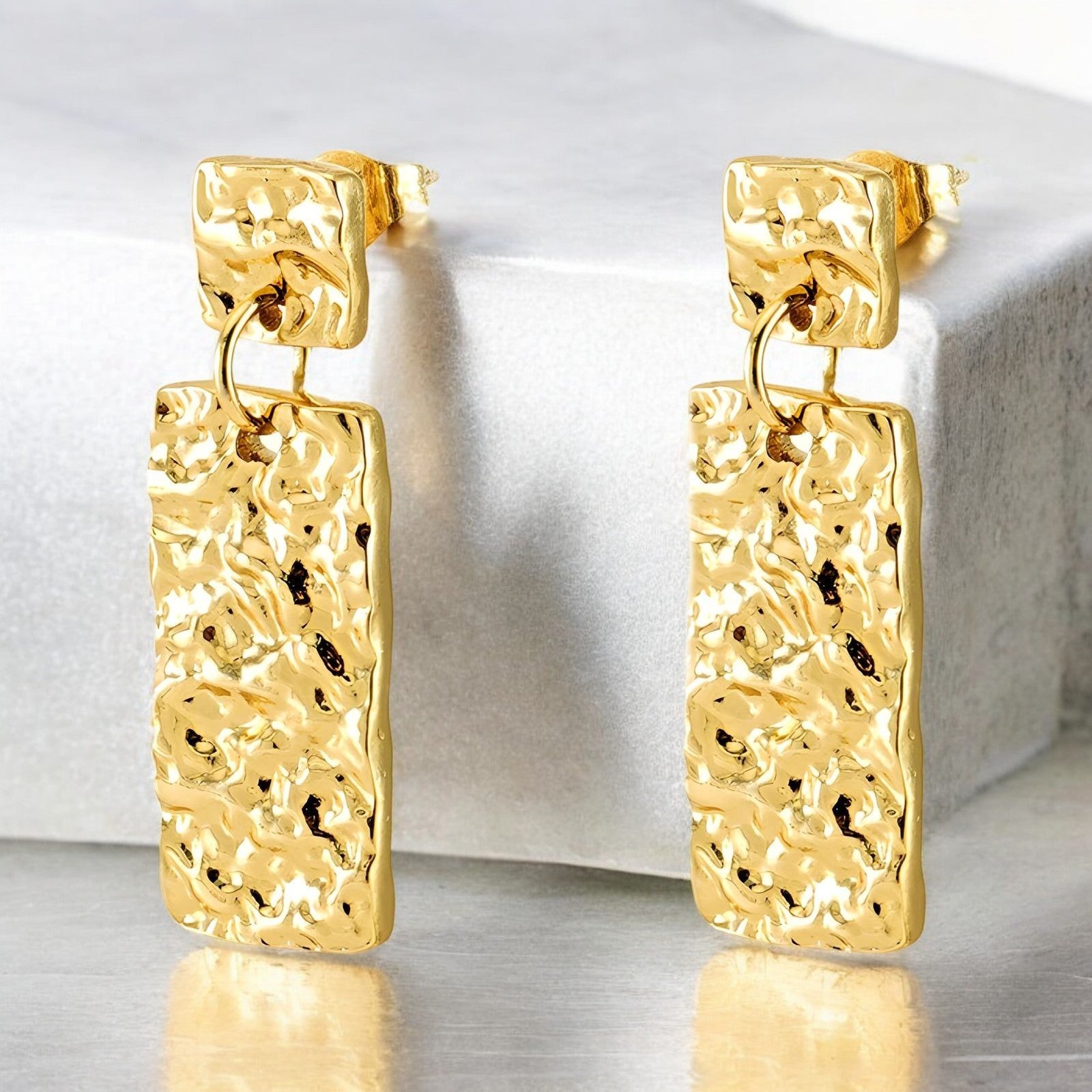 18K gold plated Stainless steel earrings - zemarajewelry
