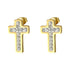 18K gold plated Stainless steel "Crosses" earrings, Intensity - zemarajewelry