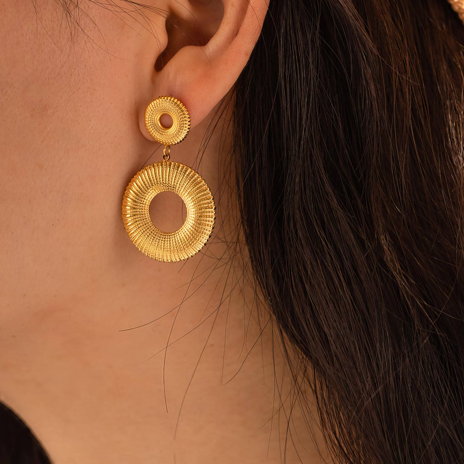 18K gold plated Stainless steel earrings - zemarajewelry