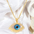 18K gold plated Stainless steel "Evil Eye" necklace - zemarajewelry