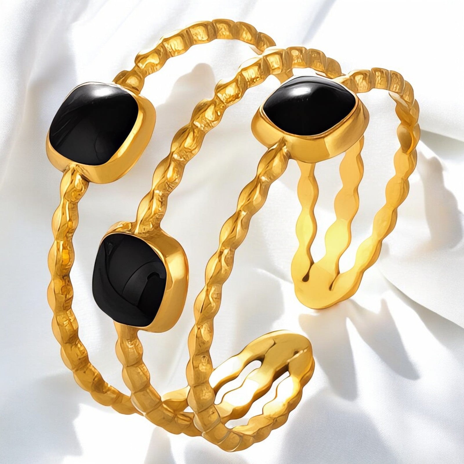 18K gold plated Stainless steel finger ring - zemarajewelry