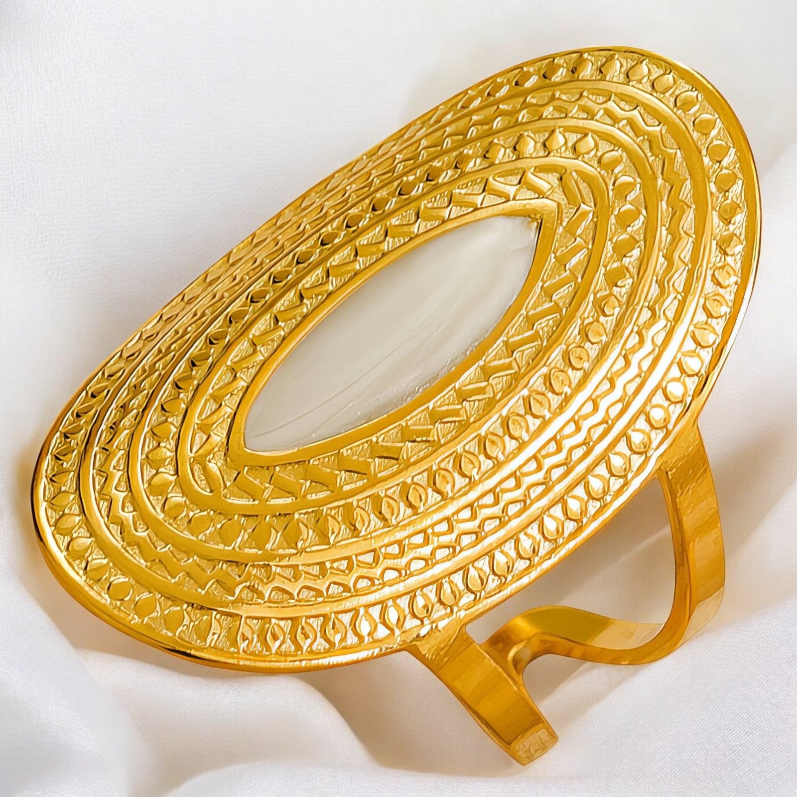 18K gold plated Stainless steel finger ring - zemarajewelry
