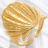 18K gold plated Stainless steel "Shell" finger ring - zemarajewelry