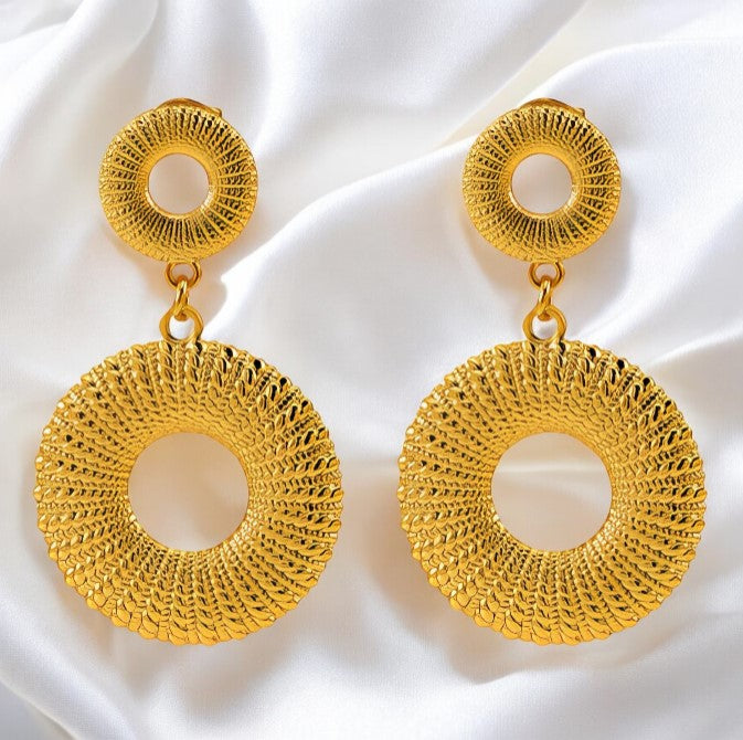 18K gold plated Stainless steel earrings - zemarajewelry
