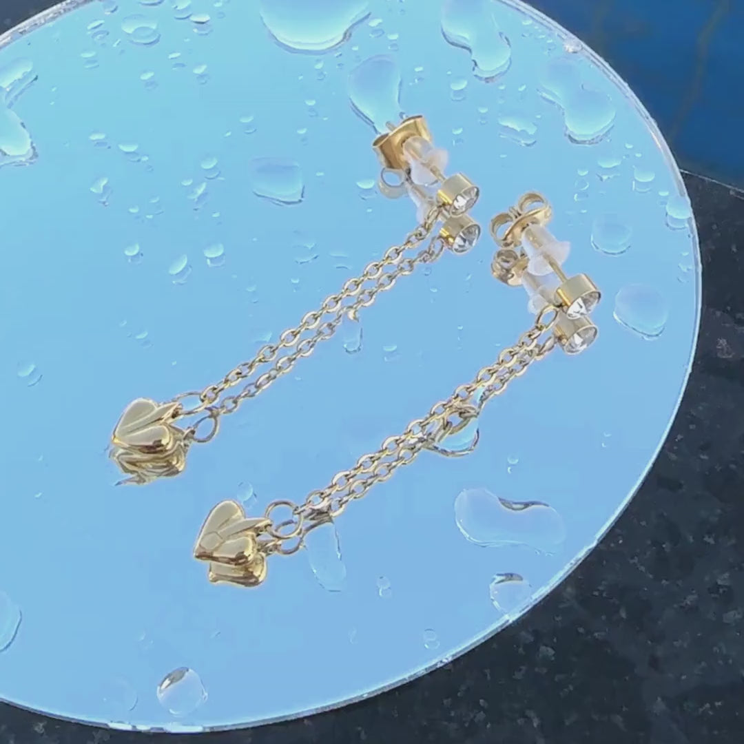 18K gold plated Stainless steel "Hearts" earrings