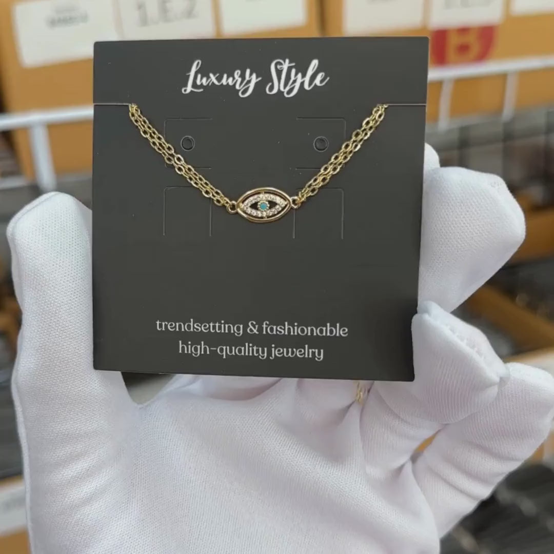 18K gold plated Stainless steel "Evil Eye" bracelet
