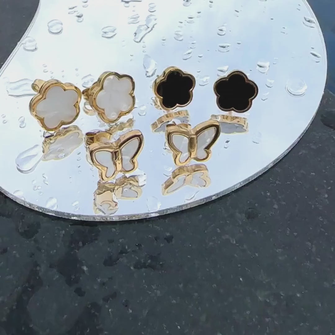 18K gold plated Stainless steel "Flowers" earrings