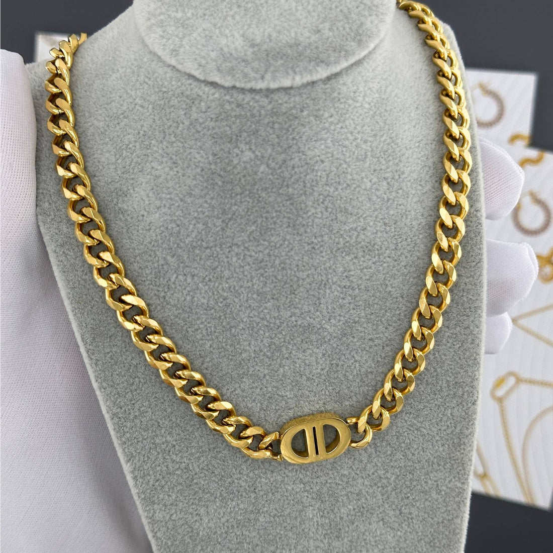 18K gold plated Stainless steel necklace, Intensity - zemarajewelry