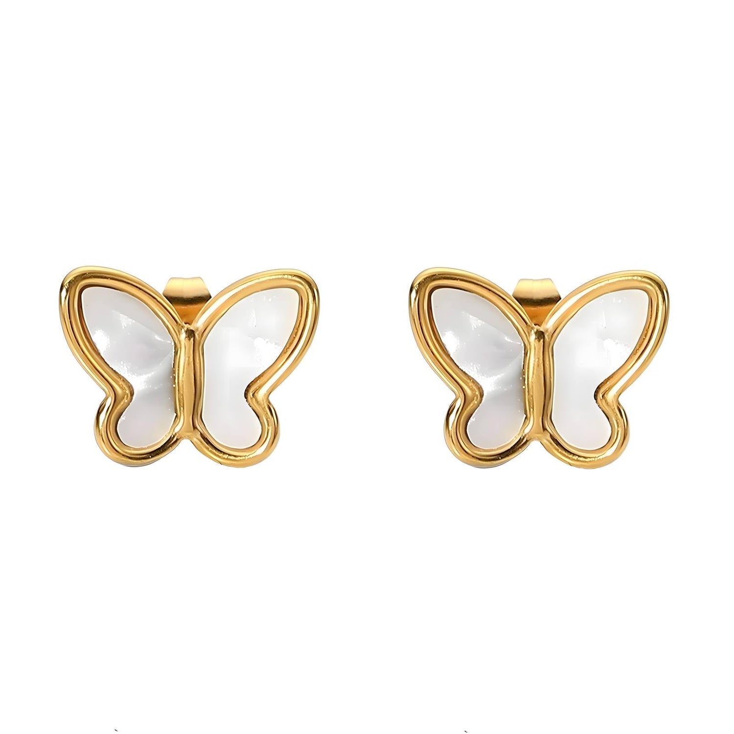 18K gold plated Stainless steel "Butterflies" earrings - zemarajewelry