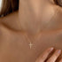 18K gold plated Stainless steel "Crosses" necklace - zemarajewelry