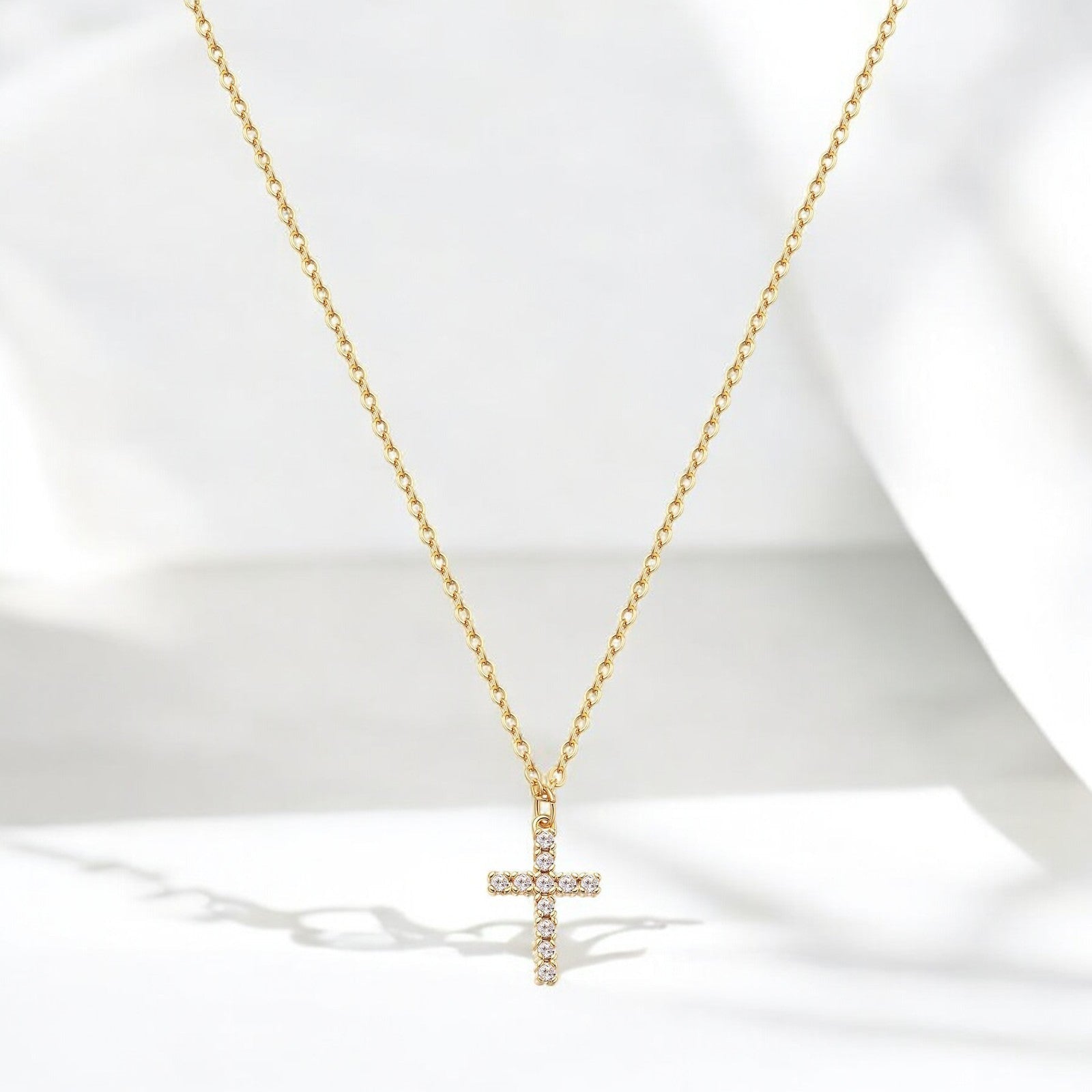 18K gold plated Stainless steel "Crosses" necklace - zemarajewelry