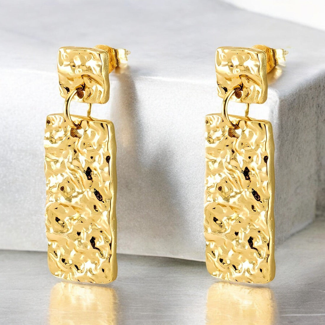18K gold plated Stainless steel earrings - zemarajewelry