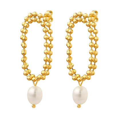 18K gold plated Stainless steel earrings - zemarajewelry