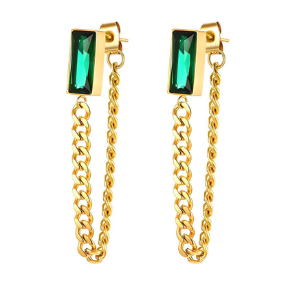 18K gold plated Stainless steel earrings, Intensity - zemarajewelry
