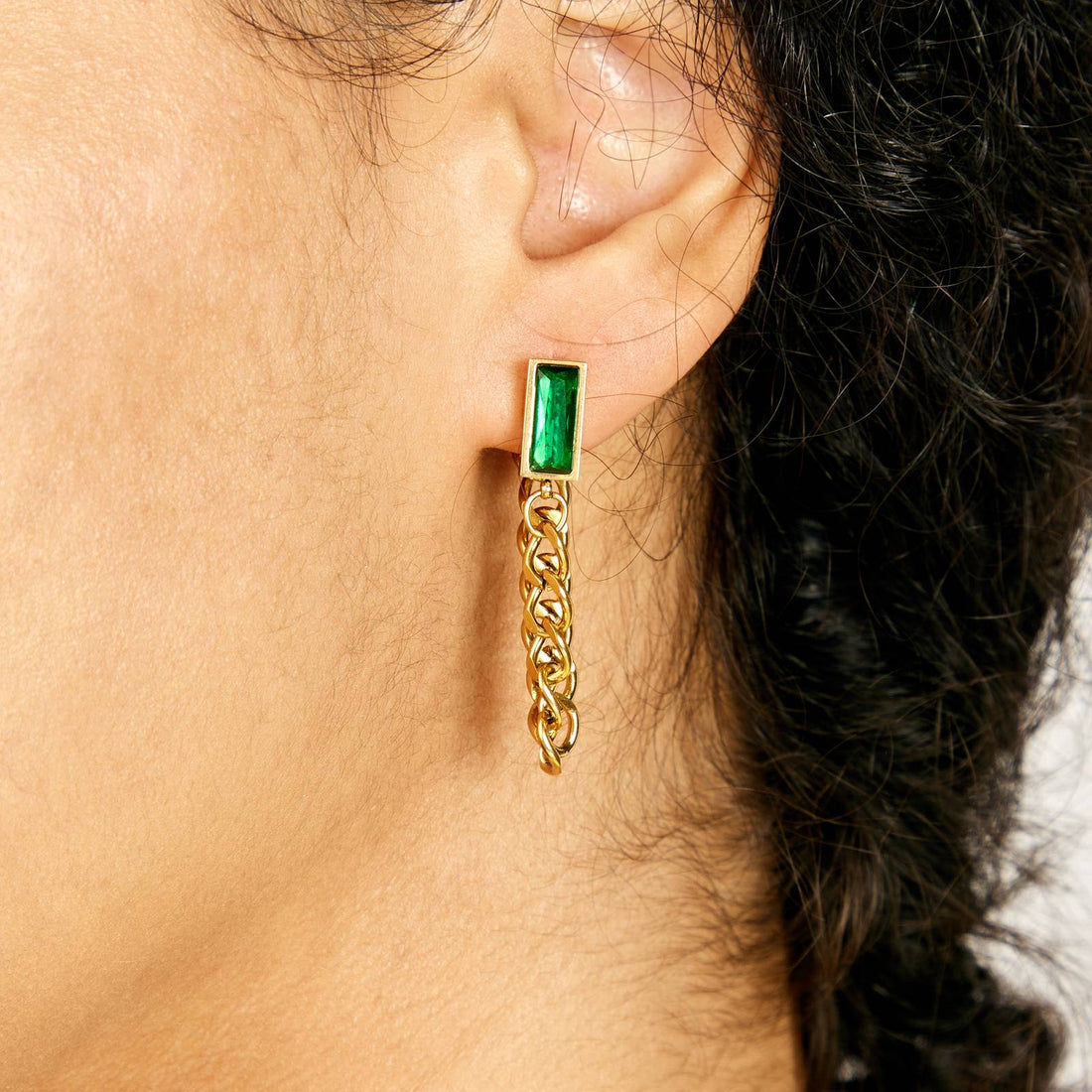 18K gold plated Stainless steel earrings, Intensity - zemarajewelry