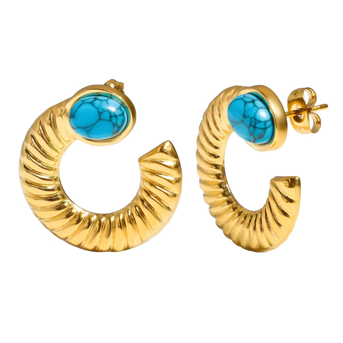 18K gold plated Stainless steel earrings, Intensity - zemarajewelry