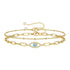 18K gold plated Stainless steel "Evil Eye" bracelet - zemarajewelry