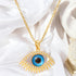 18K gold plated Stainless steel "Evil Eye" necklace - zemarajewelry
