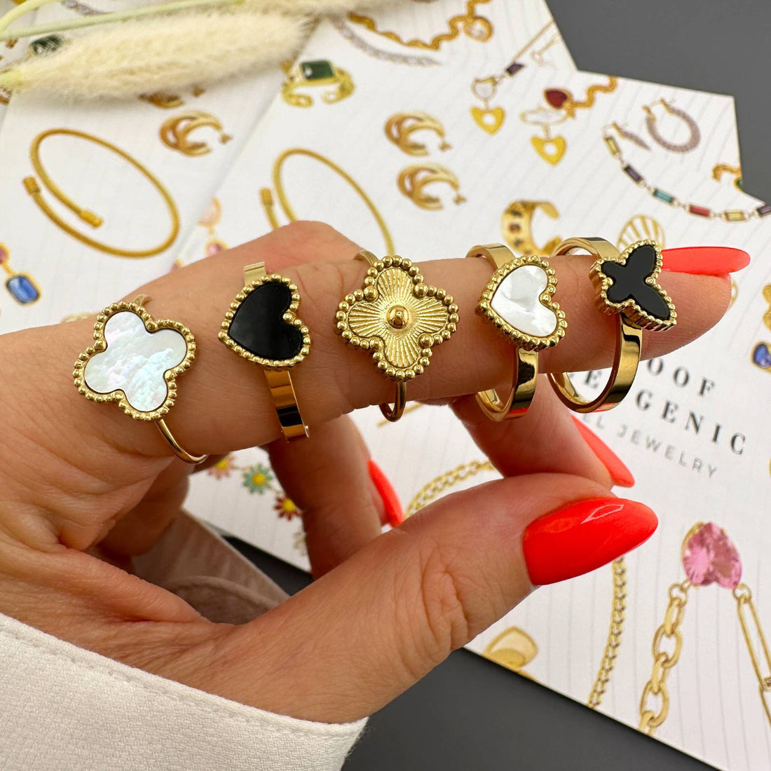 18K gold plated Stainless steel finger ring - zemarajewelry