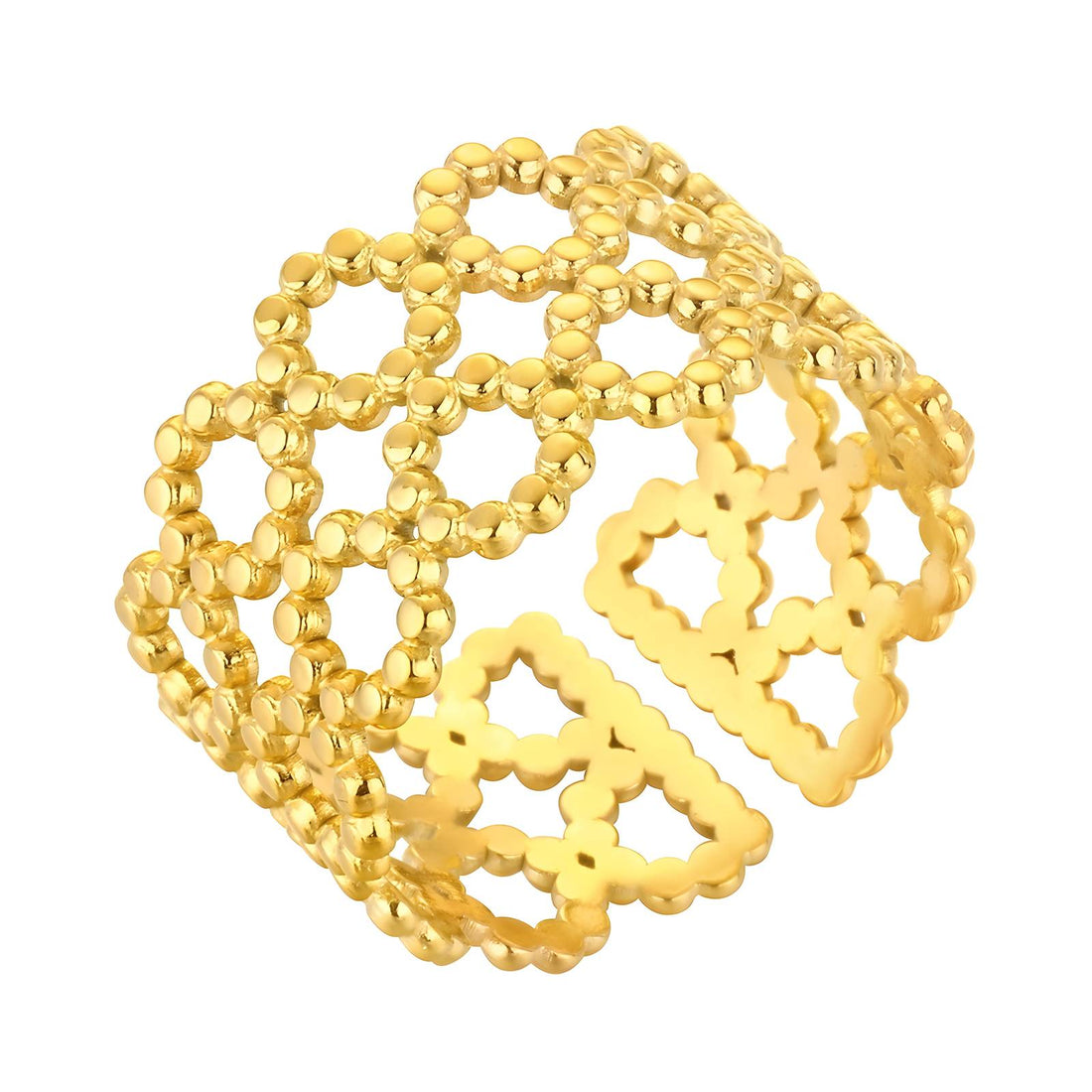 18K gold plated Stainless steel finger ring, Intensity - zemarajewelry