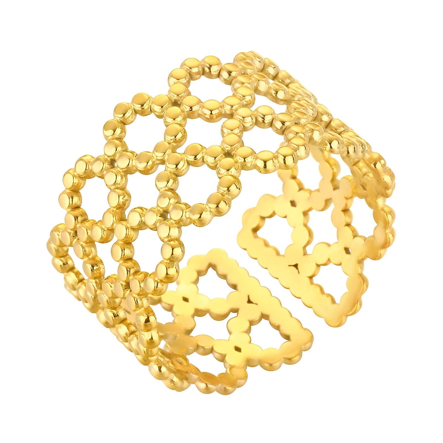 18K gold plated Stainless steel finger ring, Intensity - zemarajewelry