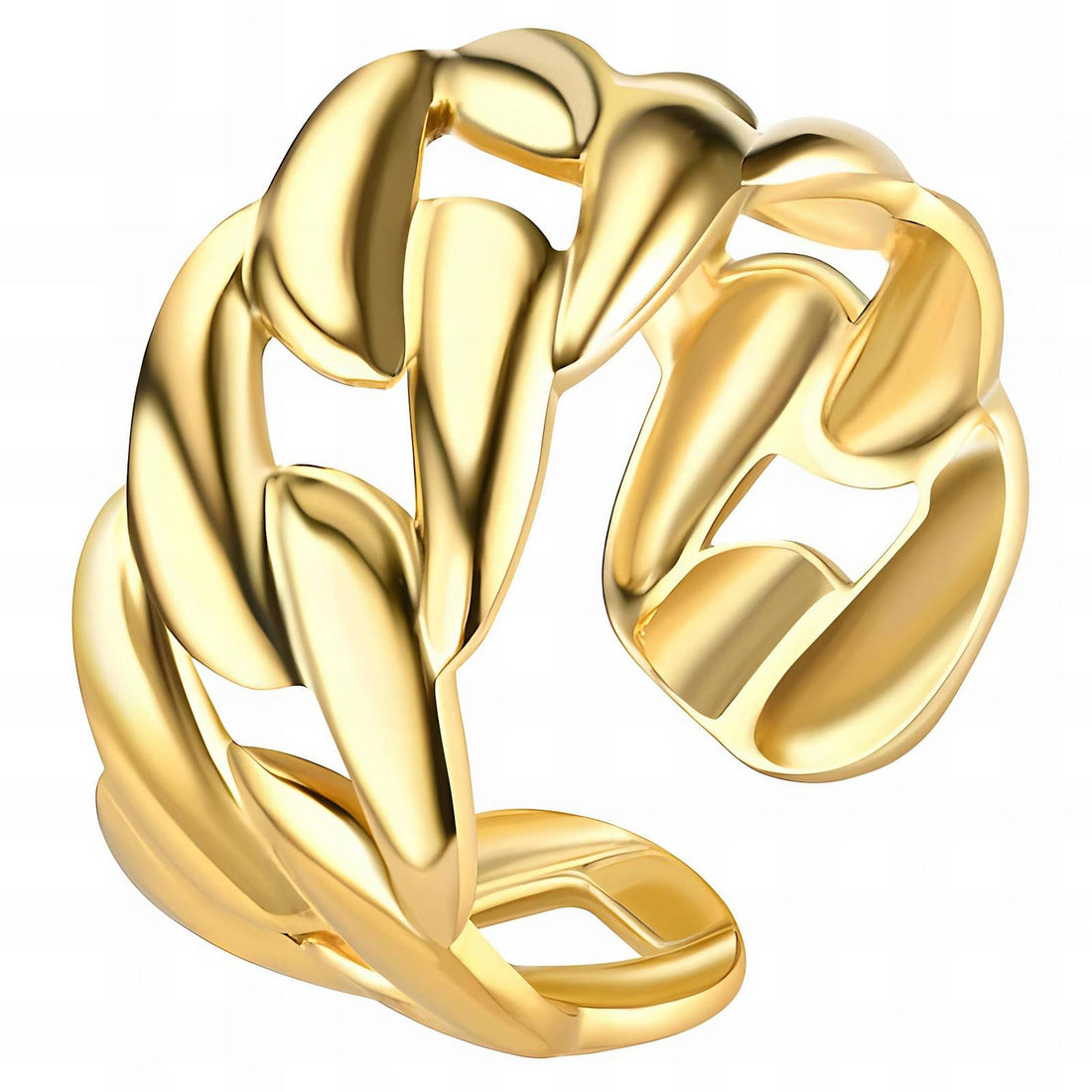 18K gold plated Stainless steel finger ring, Intensity - zemarajewelry