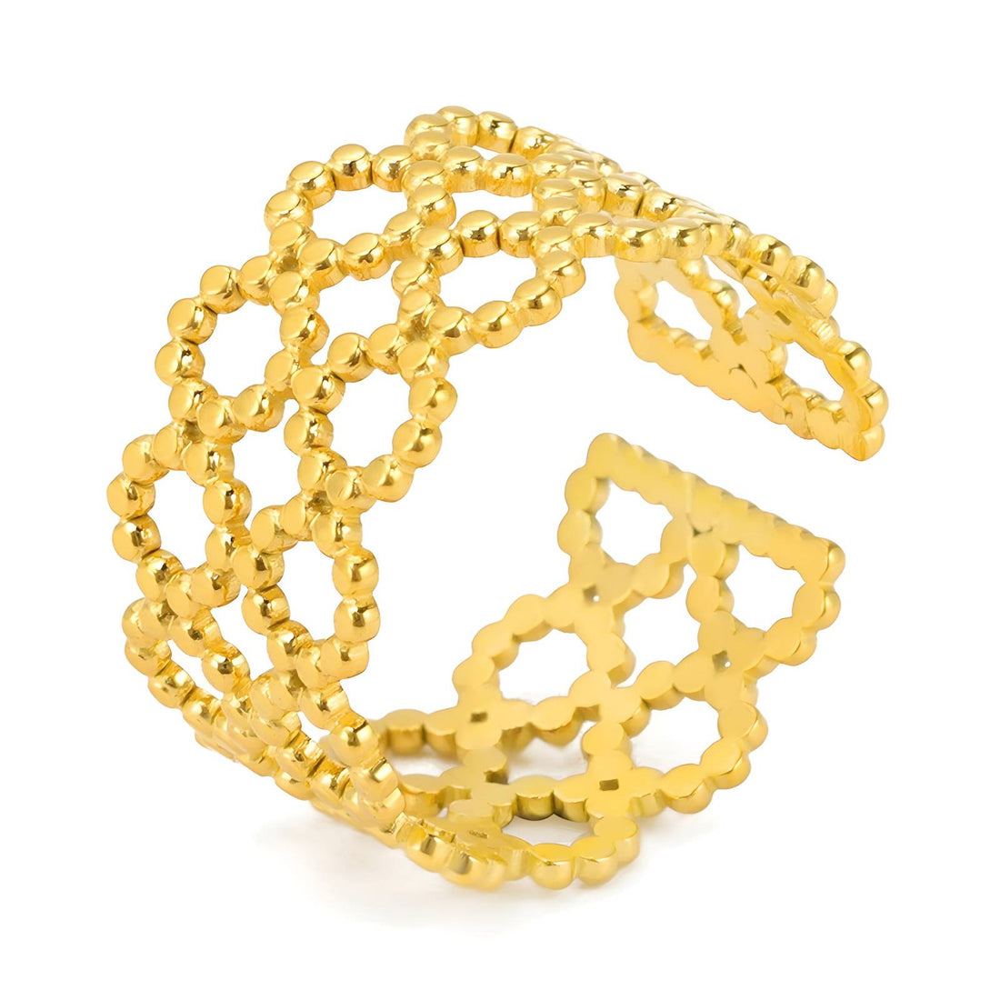 18K gold plated Stainless steel finger ring, Intensity - zemarajewelry