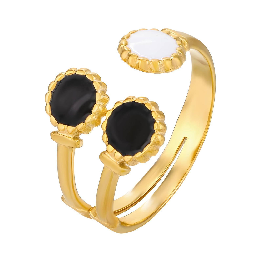18K gold plated Stainless steel finger ring, Intensity - zemarajewelry