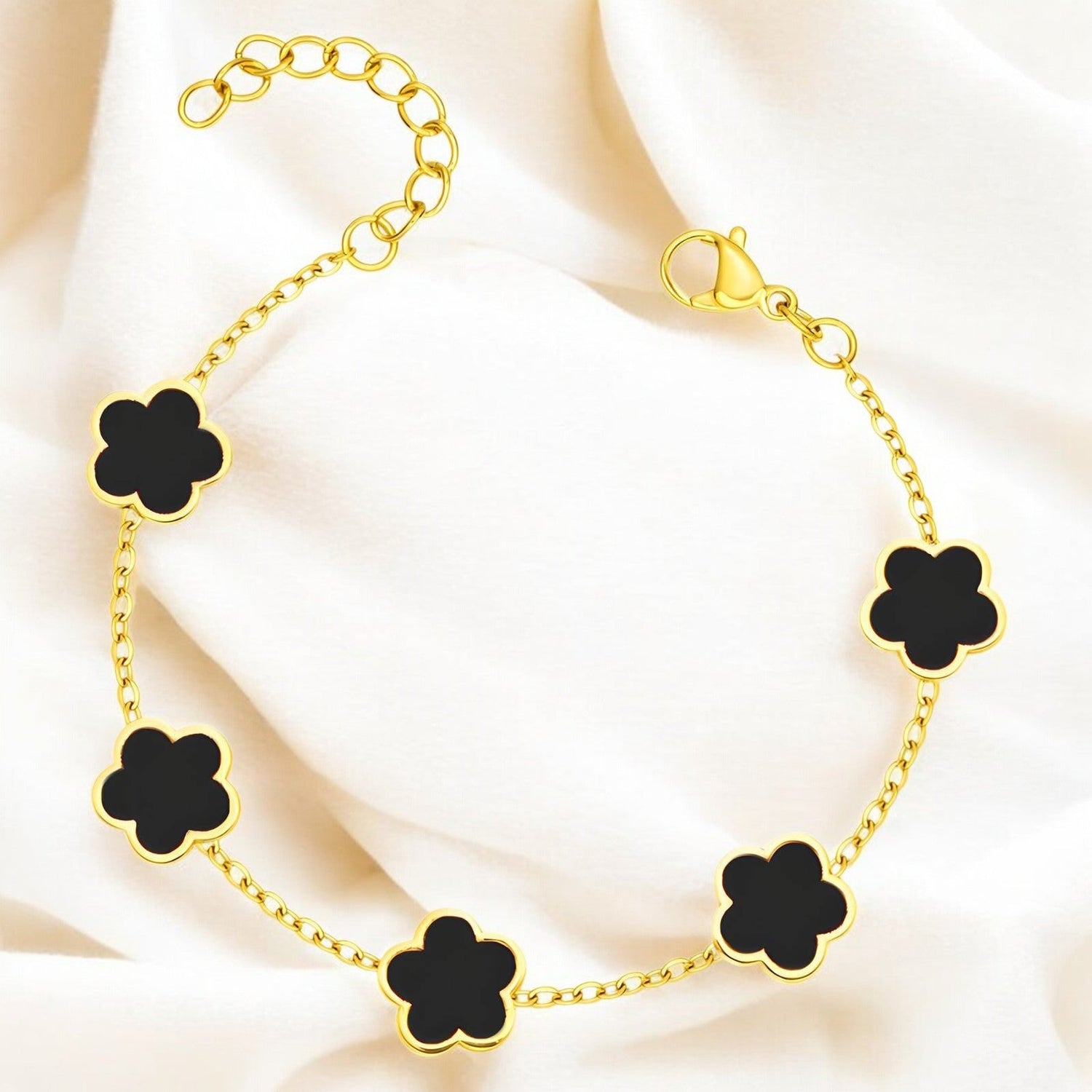 18K gold plated Stainless steel "Flower Meadow" bracelet - zemarajewelry