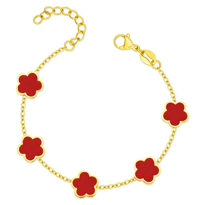 18K gold plated Stainless steel "Flower Meadow" bracelet - zemarajewelry